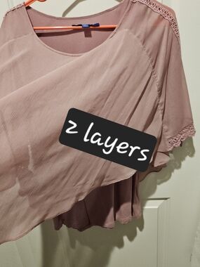 Apt. 9 Dusty Rose Layered Chiffon Top